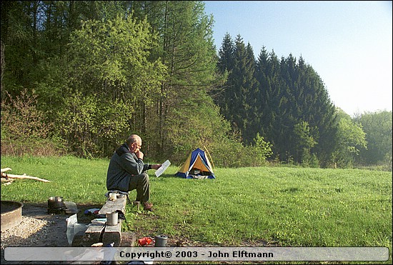 John L. studying the trail map - 5/16/2003