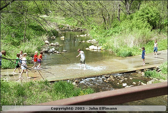 Sliding on the algae covered road - 5/16/2003